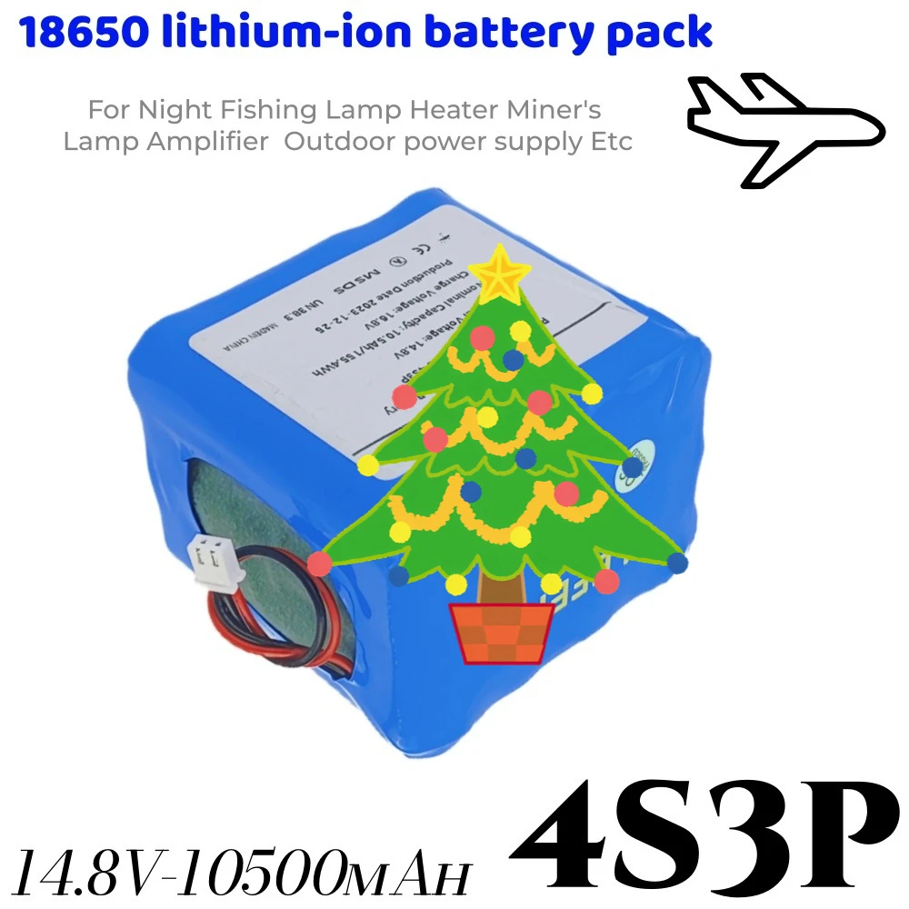 18650 4S3P 14.8V 10.5Ah Rechargeable Lithium-ion Battery Pack for Night Fishing Lamp Heater Miner's Lamp Amplifier Etc
18650 4S3P 14.8V 10.5Ah Rechargeable Lithium-ion Battery Pack for Night Fishing Lamp Heater Miner's Lamp Amplifier Etc
