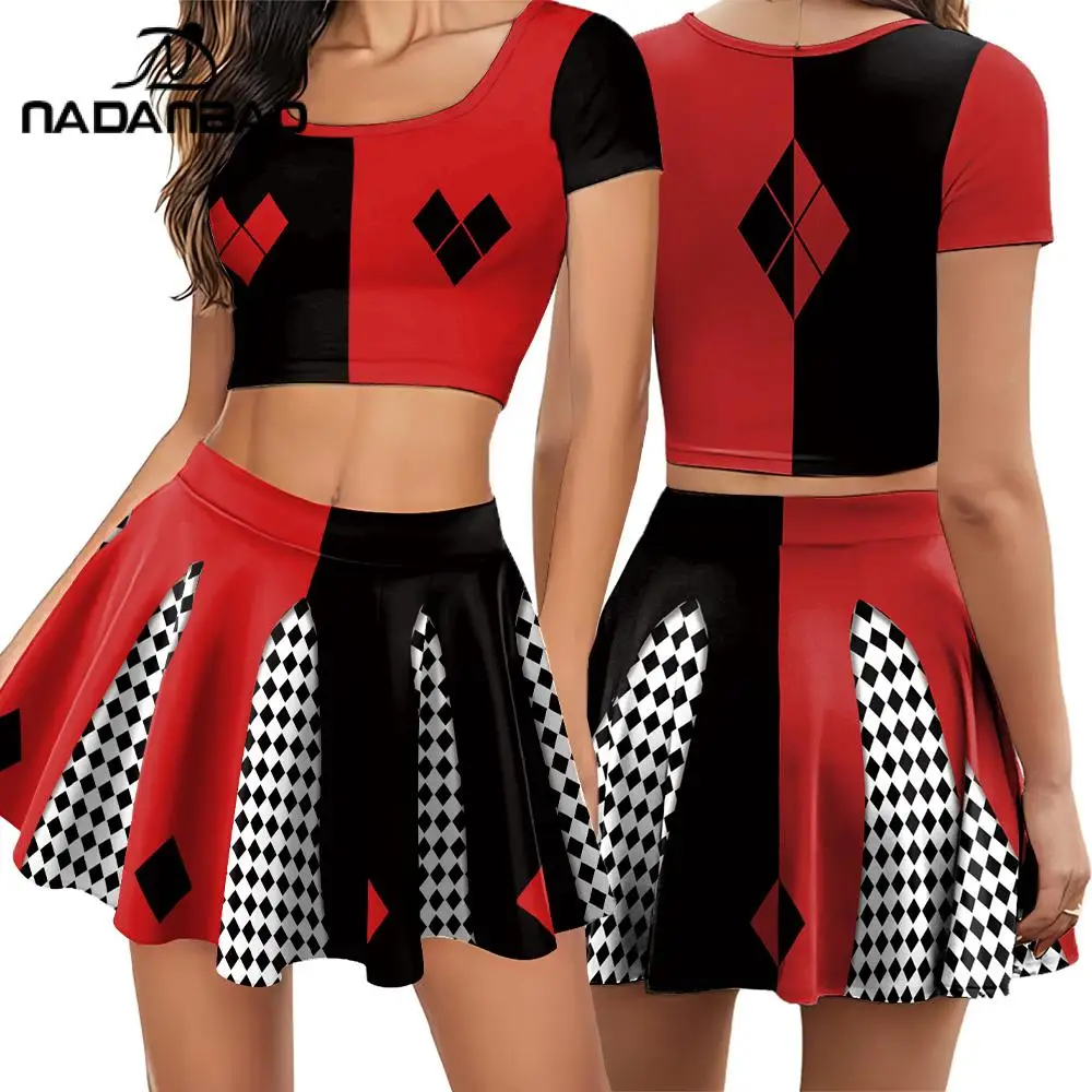 Nadanbao Little Ugly Girl 2 Pcs Cheerleading Pleated Skirt Set Halloween Party Dress Red Black Casual Short Sleeve Crop Tops
Nadanbao Little Ugly Girl 2 Pcs Cheerleading Pleated Skirt Set Halloween Party Dress Red Black Casual Short Sleeve Crop Tops