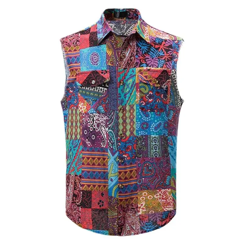 New Men's Casual Cotton Linen Printed Shirt Sleeveless Cotton Plus Size Fashion Shirts
New Men's Casual Cotton Linen Printed Shirt Sleeveless Cotton Plus Size Fashion Shirts