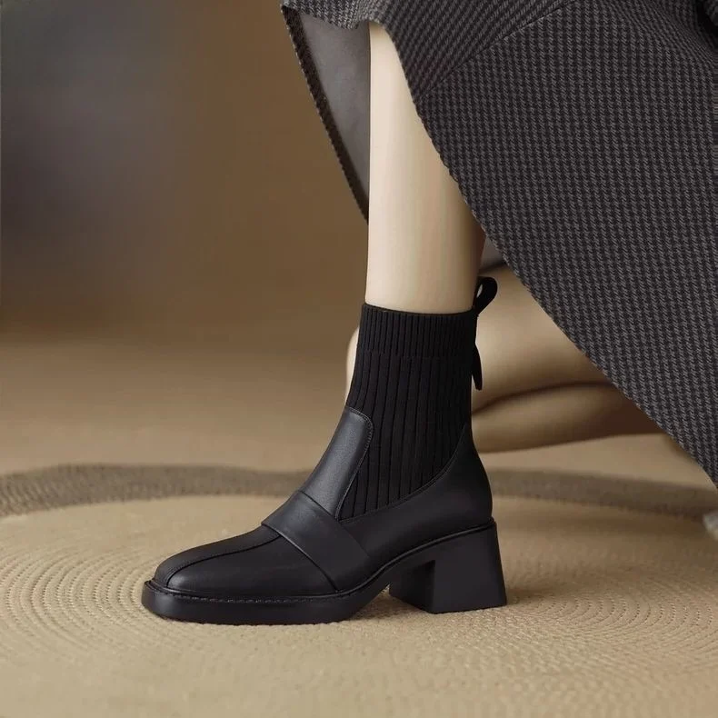 Women's Knitted Short Boots Boot Style Elastic Stocking Boots British Style High Heel Chunky Boots Winter Waterproof P...
Women's Knitted Short Boots Boot Style Elastic Stocking Boots British Style High Heel Chunky Boots Winter Waterproof P...