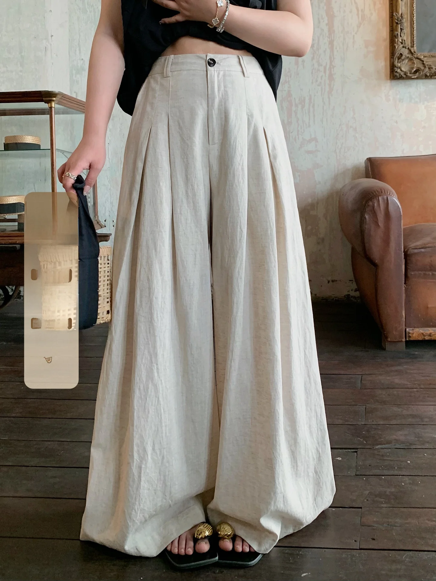 Herwear Slim Fit Women's High Waist Wide Leg Pants Thin Linen Lyocell Loose Drapey Long Casual Trousers
Herwear Slim Fit Women's High Waist Wide Leg Pants Thin Linen Lyocell Loose Drapey Long Casual Trousers
