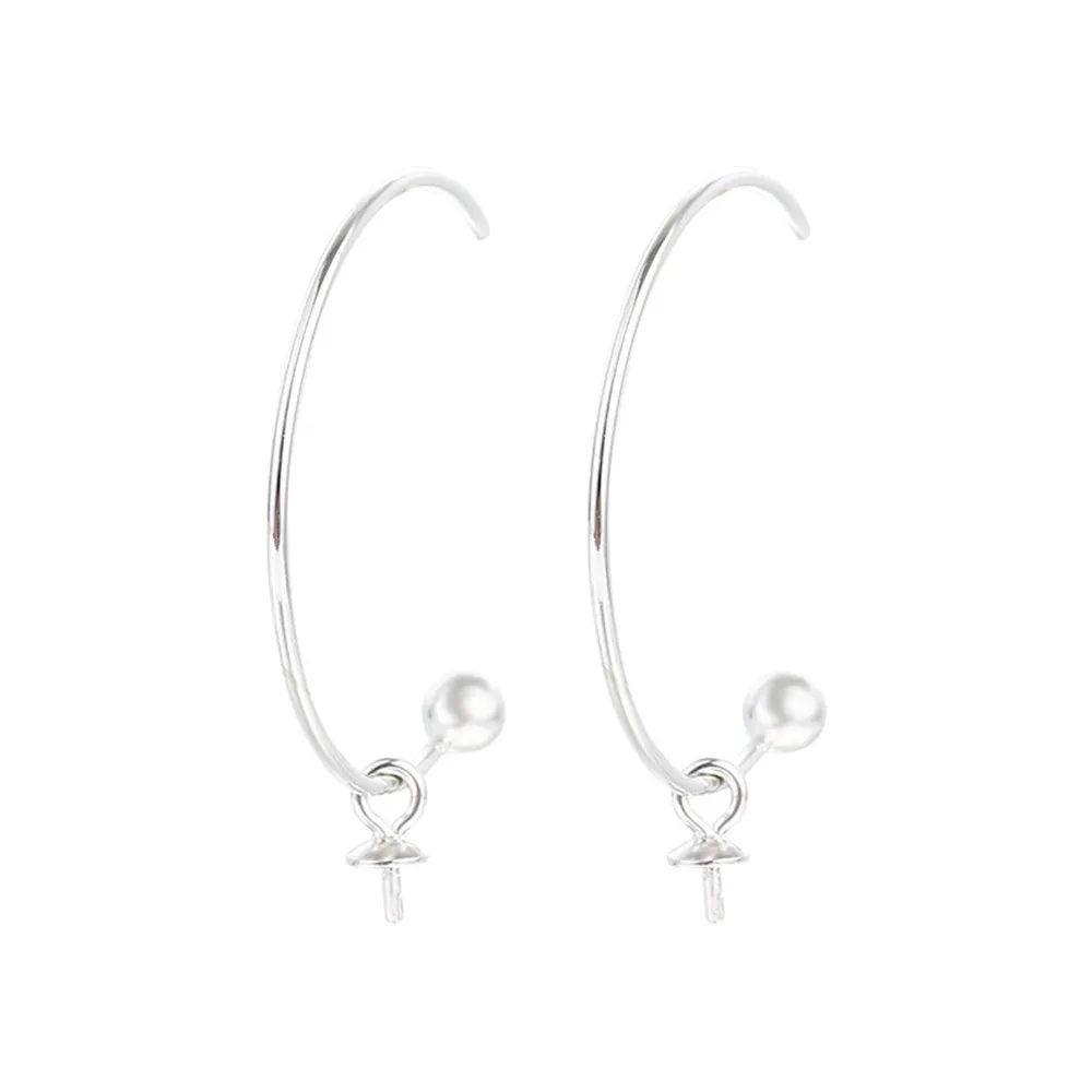 Sterling Silver Earring Blank for 6-10mm Round Beads White Gold Plated 925 Silver Earring Hoop Components
Sterling Silver Earring Blank for 6-10mm Round Beads White Gold Plated 925 Silver Earring Hoop Components