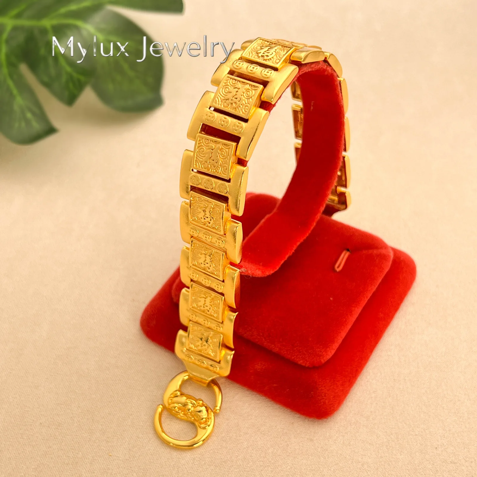 Mylux Jewelry Luxurious exquisite 9999 24K real gold money bracelet fashion watch chain domineering Chinese style trendy men's h
Mylux Jewelry Luxurious exquisite 9999 24K real gold money bracelet fashion watch chain domineering Chinese style trendy men's h