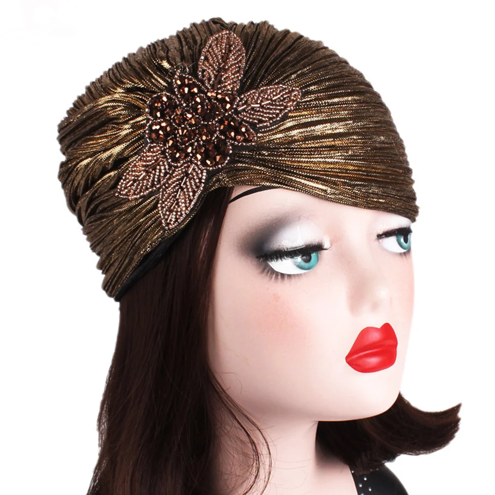 1Pcs Women Turban Hat Noble Ruffled Gold Stamping Delicate Head Wrap Indoor Outdoor Fashion Turban Headscarf Hat
1Pcs Women Turban Hat Noble Ruffled Gold Stamping Delicate Head Wrap Indoor Outdoor Fashion Turban Headscarf Hat