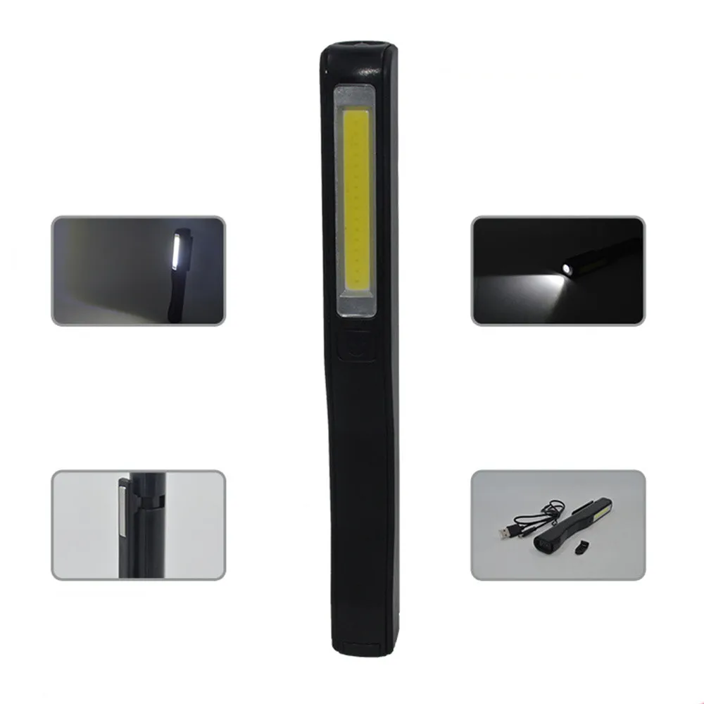 Portable Pen Shape COB LED Flashlight USB Rechargeable Magnetic Work Light Lamp
Portable Pen Shape COB LED Flashlight USB Rechargeable Magnetic Work Light Lamp
