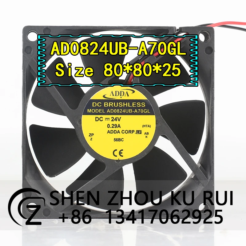 ADDA AD0824UB-A70GL cooling fan 5V 12V 48V DC24V 0.29A AC EC 8025 80X80X25MM 8CM frequency converter cabinet Double ball bearing
ADDA AD0824UB-A70GL cooling fan 5V 12V 48V DC24V 0.29A AC EC 8025 80X80X25MM 8CM frequency converter cabinet Double ball bearing