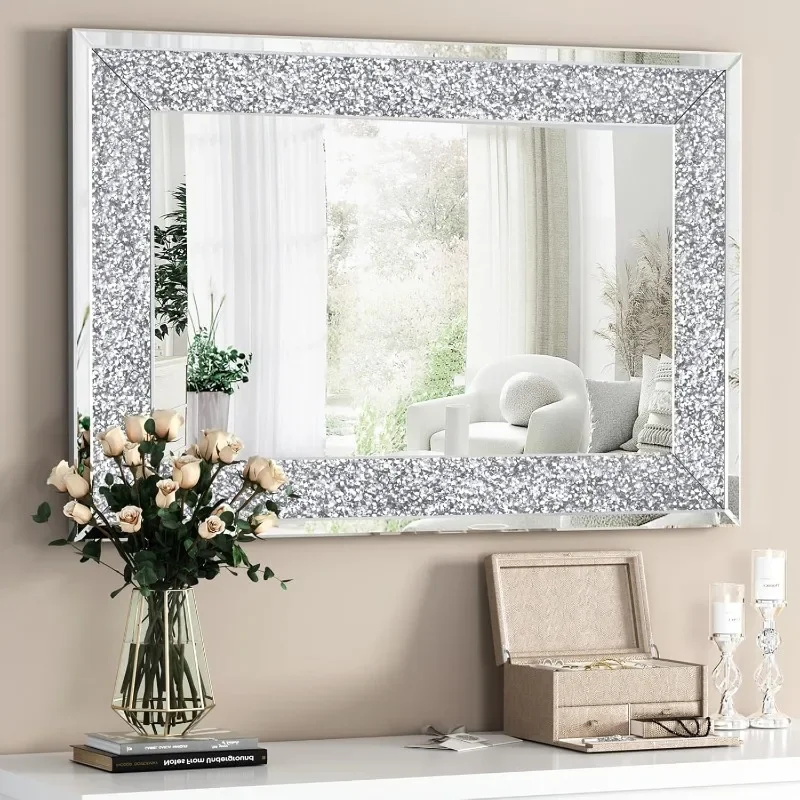 Crystal Crush Diamond Wall Mirror Rectangle Silver Mirrors for Wall Decorative Large Wall Mirrors Living Room Bathroom Entryway
Crystal Crush Diamond Wall Mirror Rectangle Silver Mirrors for Wall Decorative Large Wall Mirrors Living Room Bathroom Entryway