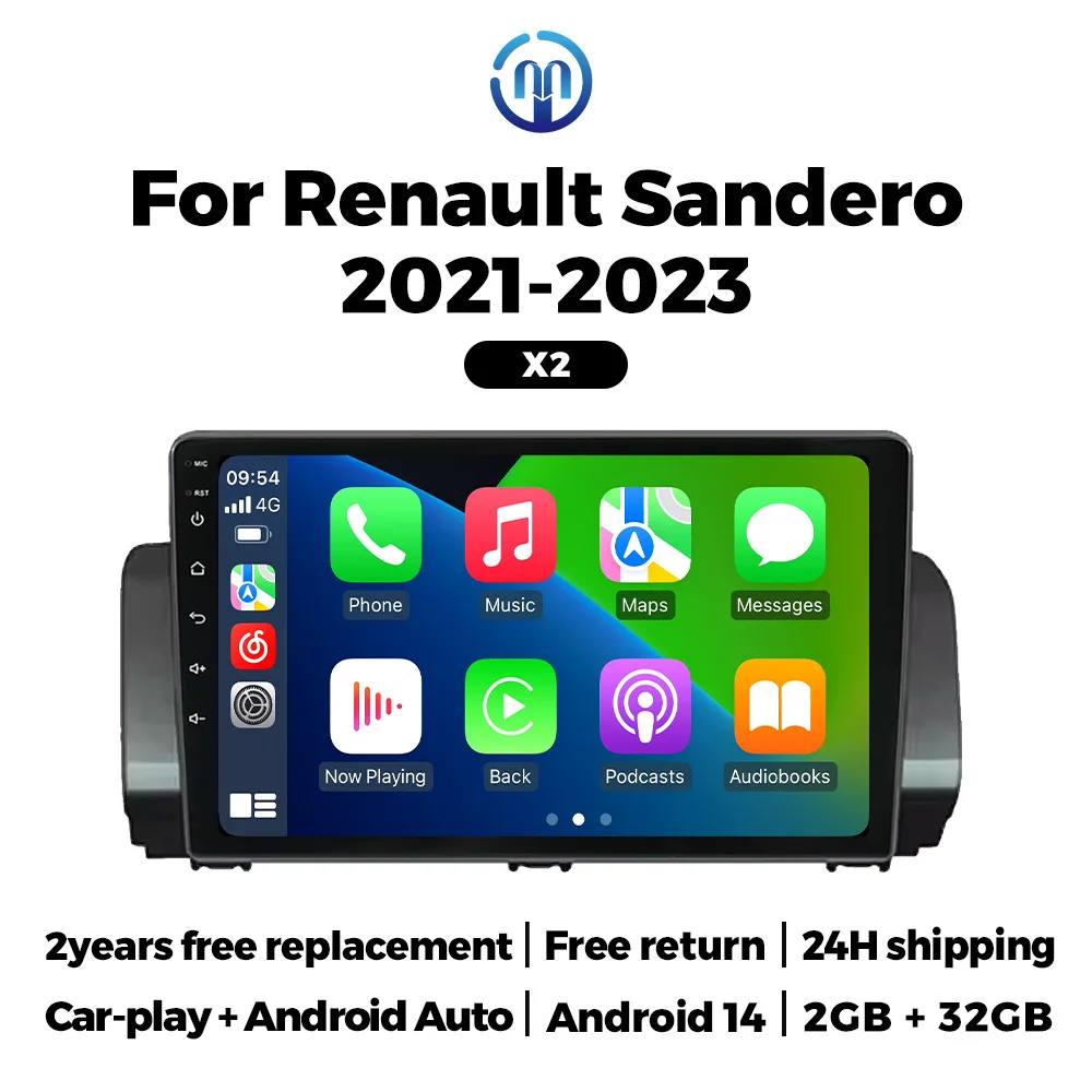 Автомобильный мультимедийный плеер NAVIFLY 4 Core 32GB с беспроводным CarPlay и Android Auto, автомагнитола для Renault Sandero 2021-2023, GPS, Wi-Fi, Bluetooth, камера заднего вида
Автомобильный мультимедийный плеер NAVIFLY 4 Core 32GB с беспроводным CarPlay и Android Auto, автомагнитола для Renault Sandero 2021-2023, GPS, Wi-Fi, Bluetooth, камера заднего вида