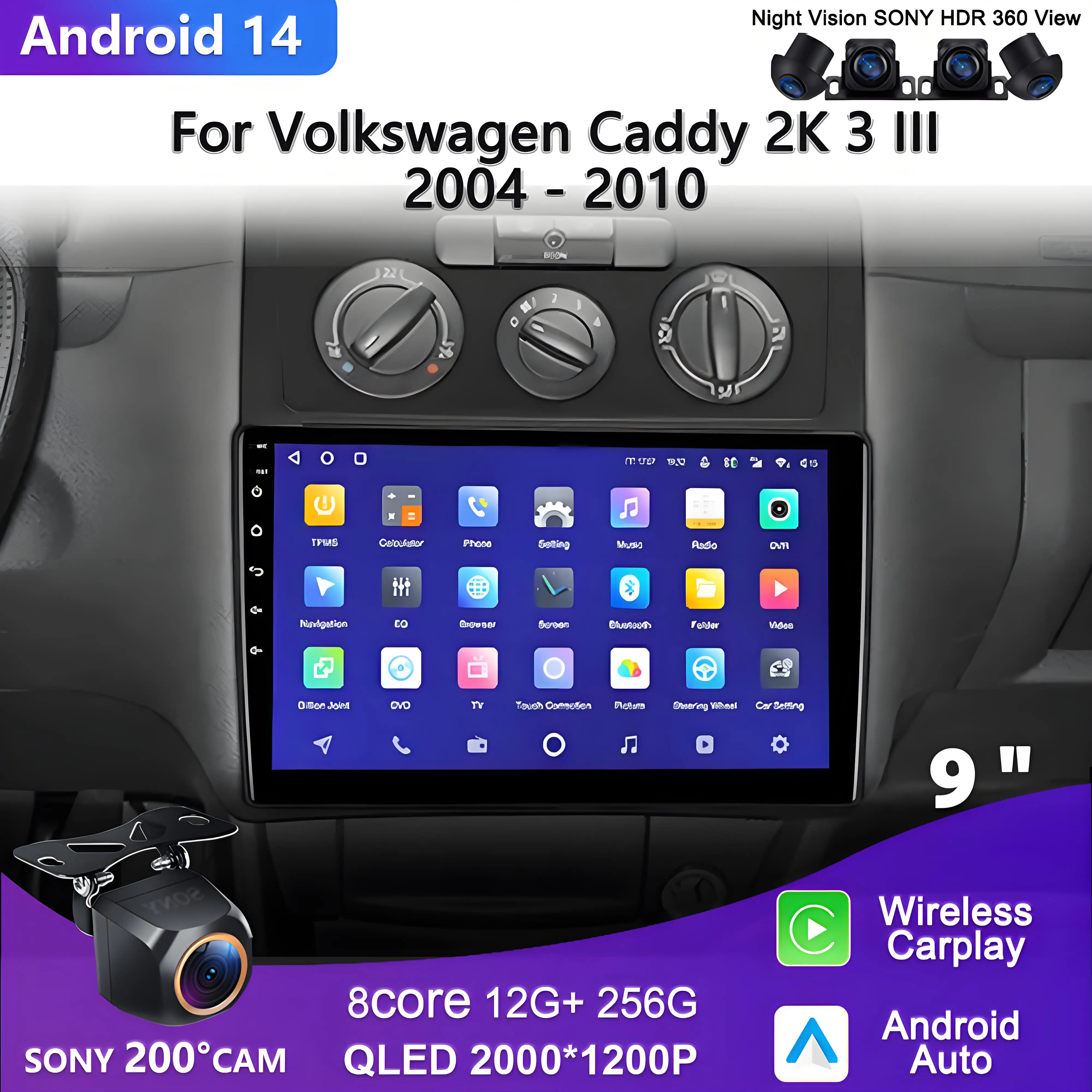 Экран 2K Android 14 для Volkswagen Caddy 2K 3 III 2004-2010 Автомобильный радиоприемник Мультимедийный видеоплеер Навигация GPS Без 2Din DVD
Экран 2K Android 14 для Volkswagen Caddy 2K 3 III 2004-2010 Автомобильный радиоприемник Мультимедийный видеоплеер Навигация GPS Без 2Din DVD