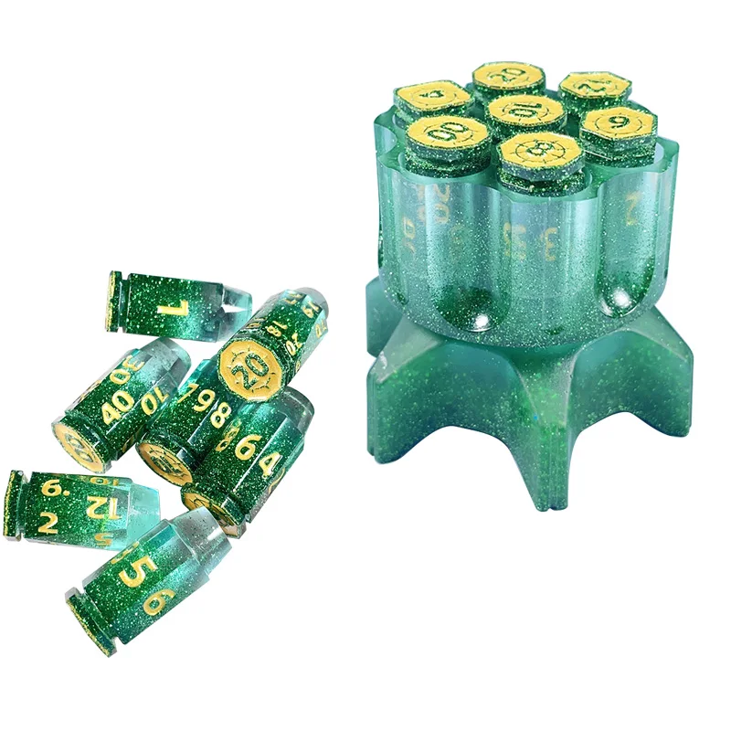 Конструкция в форме пули, набор игральных костей, вращающийся полимерный спиннинг, аксессуары для телефона, настольные игры
Конструкция в форме пули, набор игральных костей, вращающийся полимерный спиннинг, аксессуары для телефона, настольные игры