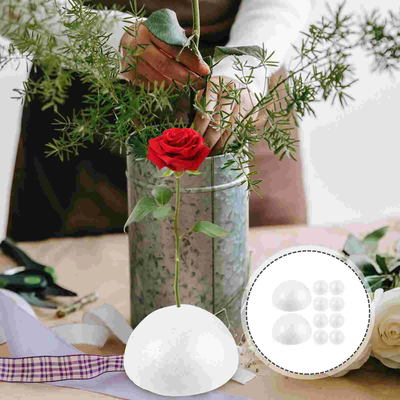 20 Pcs Plant Holder Flower Arrangement Supplies Foam Bouquet to Color Half Ball White DIY Child
20 Pcs Plant Holder Flower Arrangement Supplies Foam Bouquet to Color Half Ball White DIY Child