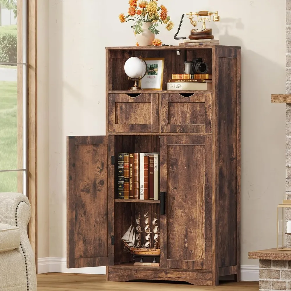 Storage Cabinet with 2 Drawers & Shelves, Kitchen Cabinet for Living Room, Kitchen, Home Office, Rustic Brown
Storage Cabinet with 2 Drawers & Shelves, Kitchen Cabinet for Living Room, Kitchen, Home Office, Rustic Brown