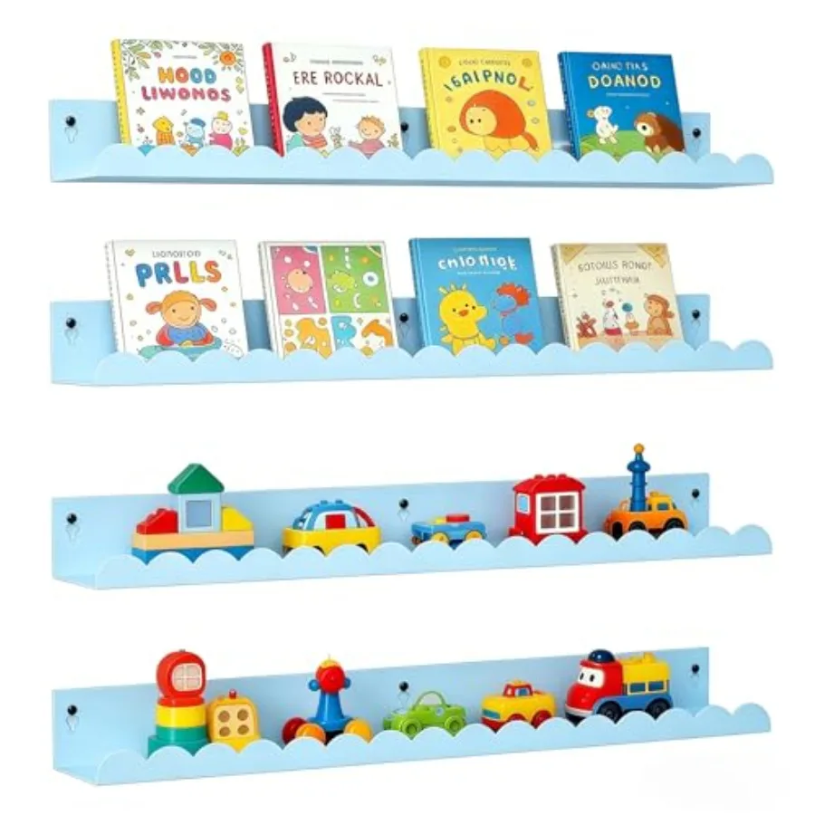 24 Inch Nursery Book Shelves Set of 4, Metal Floating Shelves for Wall, Scalloped Cloud Book Shelf for Room, Bathroom, Bedroom,
24 Inch Nursery Book Shelves Set of 4, Metal Floating Shelves for Wall, Scalloped Cloud Book Shelf for Room, Bathroom, Bedroom,