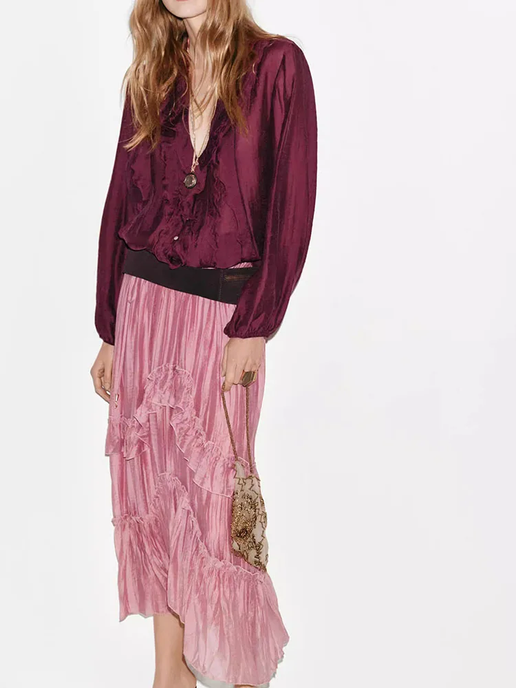 Elegant Midi Skirt Women's Fashion Spring New Arrival Elastic Waist Layered Decoration 2026 Trendy Chinoiserie Style
Elegant Midi Skirt Women's Fashion Spring New Arrival Elastic Waist Layered Decoration 2026 Trendy Chinoiserie Style