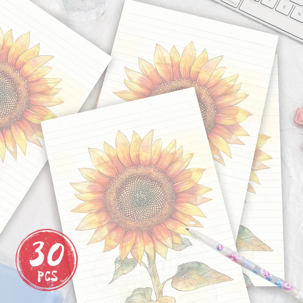 30 Sheets, B5 Watercolor Sunflowers Themed Writing Paper, Lined, No Glue, Perfect For Notebooks, Memos, And Stickers
30 Sheets, B5 Watercolor Sunflowers Themed Writing Paper, Lined, No Glue, Perfect For Notebooks, Memos, And Stickers