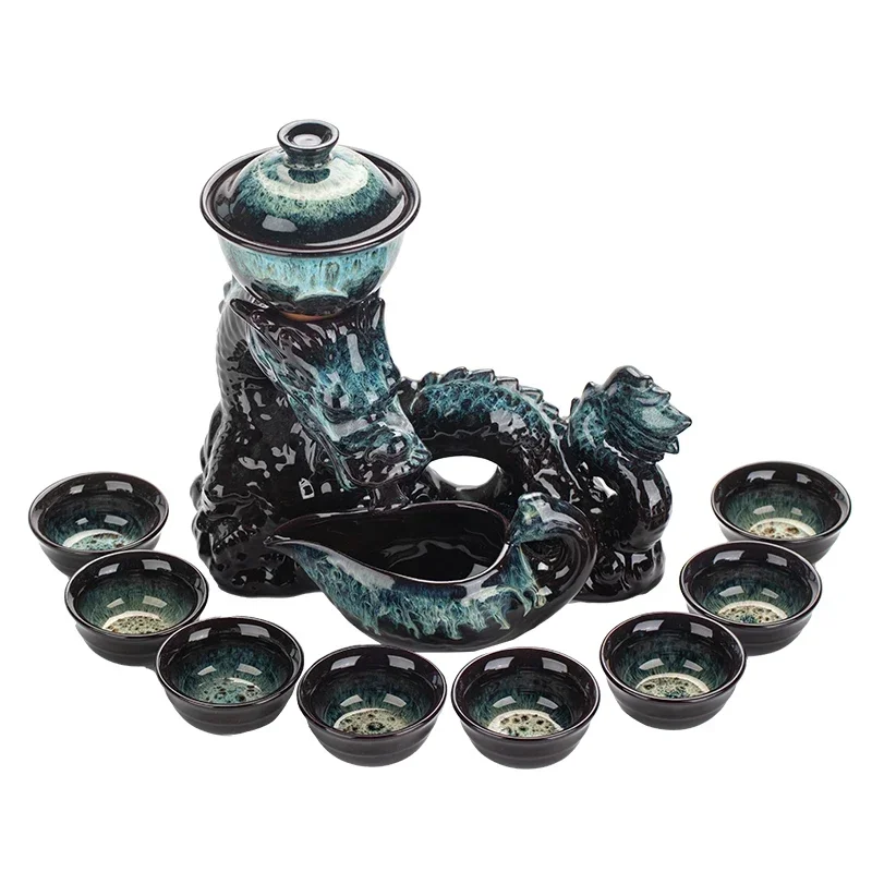 1 set, creative lazy tea set, semi-automatic dragon teapot, magnetic rotating water-conducting tea set, Chinese Kung Fu tea set
1 set, creative lazy tea set, semi-automatic dragon teapot, magnetic rotating water-conducting tea set, Chinese Kung Fu tea set