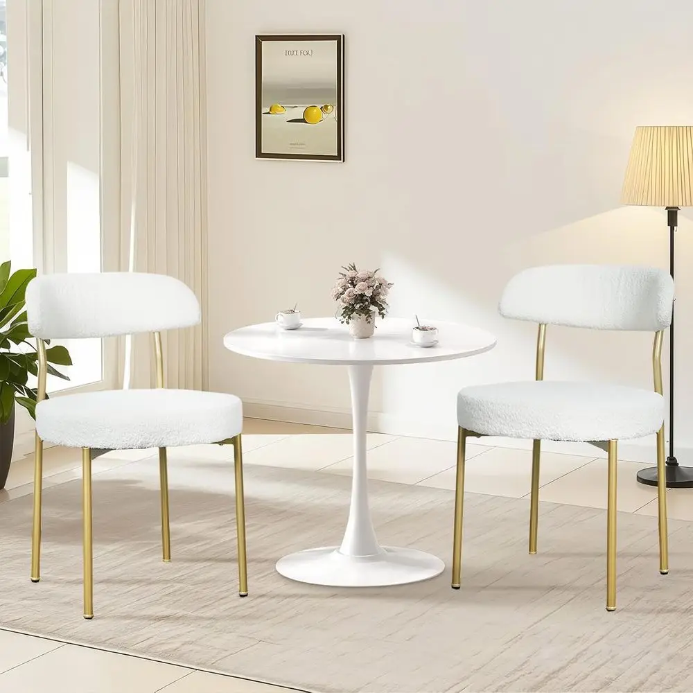 Space-Saving 23.6 Round Dining Table Set with 2 Upholstered Chairs for Small Kitchen (Beige Boucle)
Space-Saving 23.6 Round Dining Table Set with 2 Upholstered Chairs for Small Kitchen (Beige Boucle)