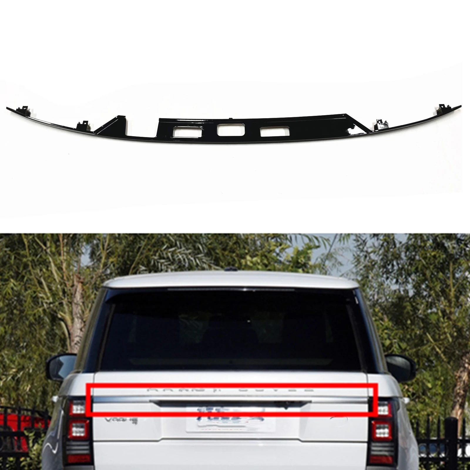 Накладка на крышку багажника для Land Rover Range Rover 2013-2022 IR052716, черная лента на задние ворота, декоративный молдинг, разветвитель
Накладка на крышку багажника для Land Rover Range Rover 2013-2022 IR052716, черная лента на задние ворота, декоративный молдинг, разветвитель