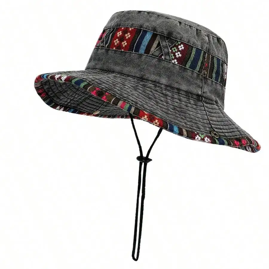 Boho Unisex Summer Outdoor Leisure Sun Hat Cowboy Anti-UV Fishing Cap For Men With Wide Brim (Button Placement And Fabric Pattern Random)
Boho Unisex Summer Outdoor Leisure Sun Hat Cowboy Anti-UV Fishing Cap For Men With Wide Brim (Button Placement And Fabric Pattern Random)