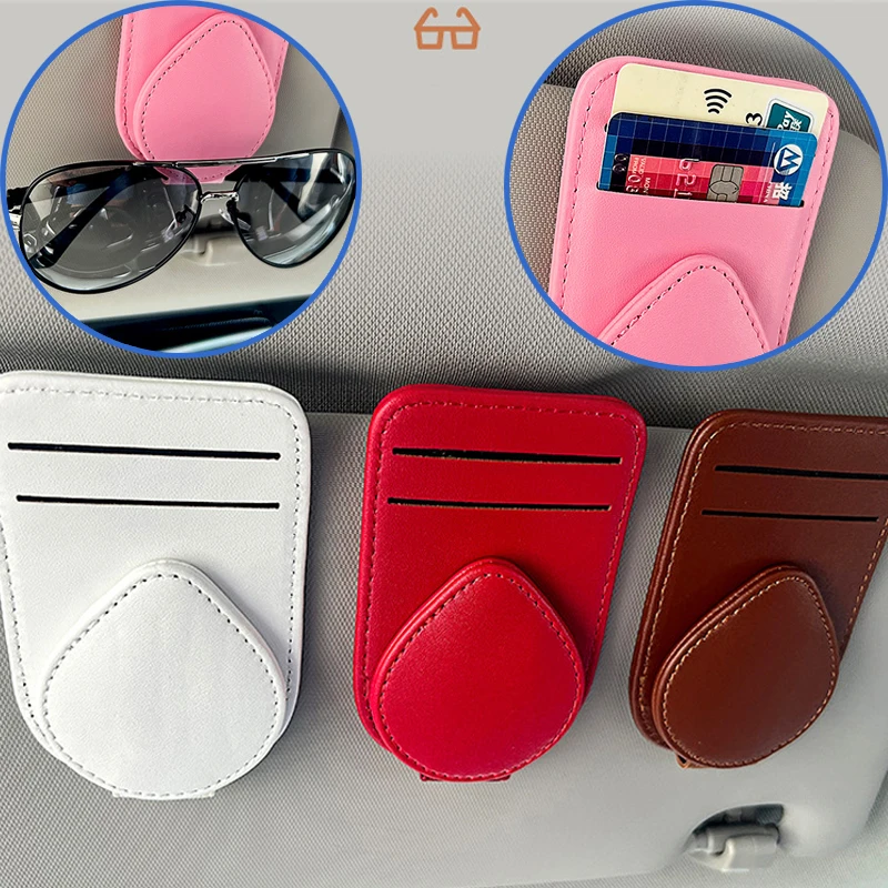 Leather Eyeglasses Hanger Car Glasses Holder Universal Car Visor Holder Clip Ticket Cards Clip Storage Auto Interior Accessories
Leather Eyeglasses Hanger Car Glasses Holder Universal Car Visor Holder Clip Ticket Cards Clip Storage Auto Interior Accessories
