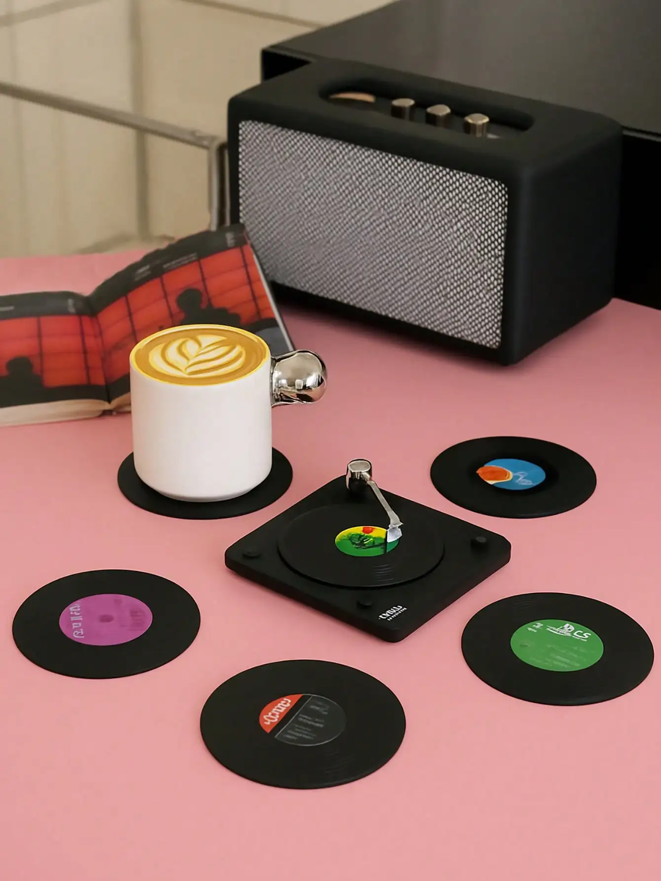 6pcs Set - Vintage Vinyl Record Coasters With Holder - Premium Non-Slip, Heat-Resistant Cup Mats For Stylish Home Decor & Drinkware Protection
6pcs Set - Vintage Vinyl Record Coasters With Holder - Premium Non-Slip, Heat-Resistant Cup Mats For Stylish Home Decor & Drinkware Protection