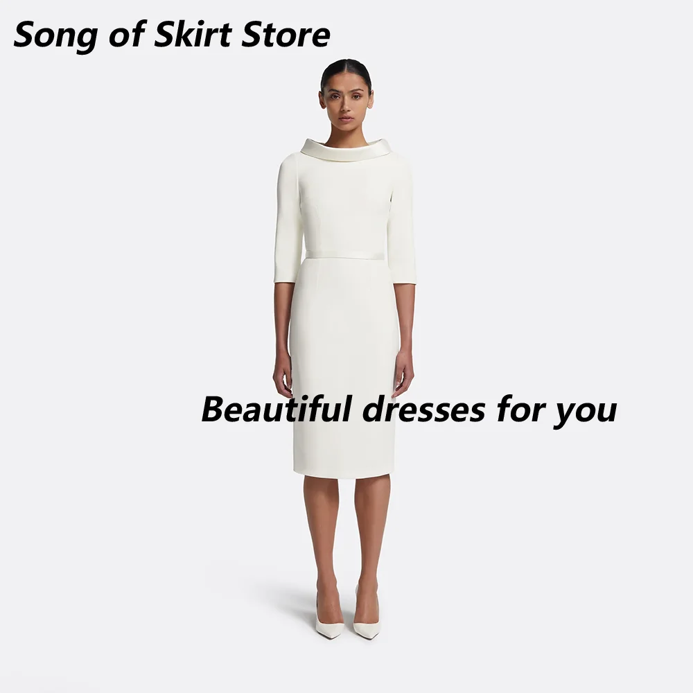 Ivory Short Prom Dress Customized High Neck Half Sleeves Tea Length Evening Gowns Belt Pleated Straight Party Dresses 2026
Ivory Short Prom Dress Customized High Neck Half Sleeves Tea Length Evening Gowns Belt Pleated Straight Party Dresses 2026