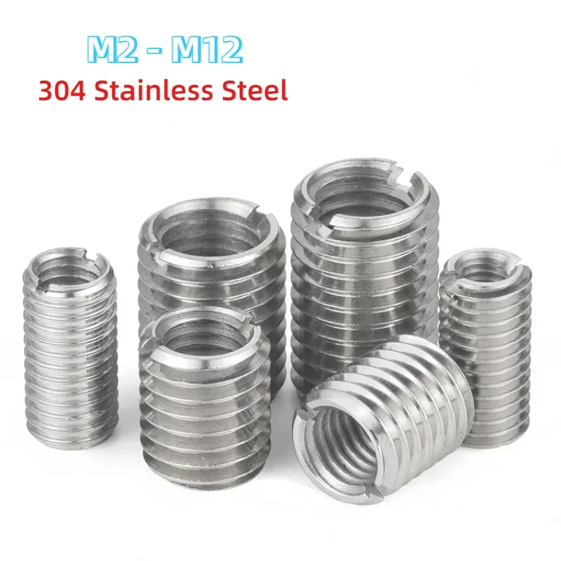 304 Stainless Steel Sotted Inside Outside Self Tapping Thread Insert Adapter Screw Nuts Sleeve Converter Nut M2 M2.5 M3 M4-M12
304 Stainless Steel Sotted Inside Outside Self Tapping Thread Insert Adapter Screw Nuts Sleeve Converter Nut M2 M2.5 M3 M4-M12