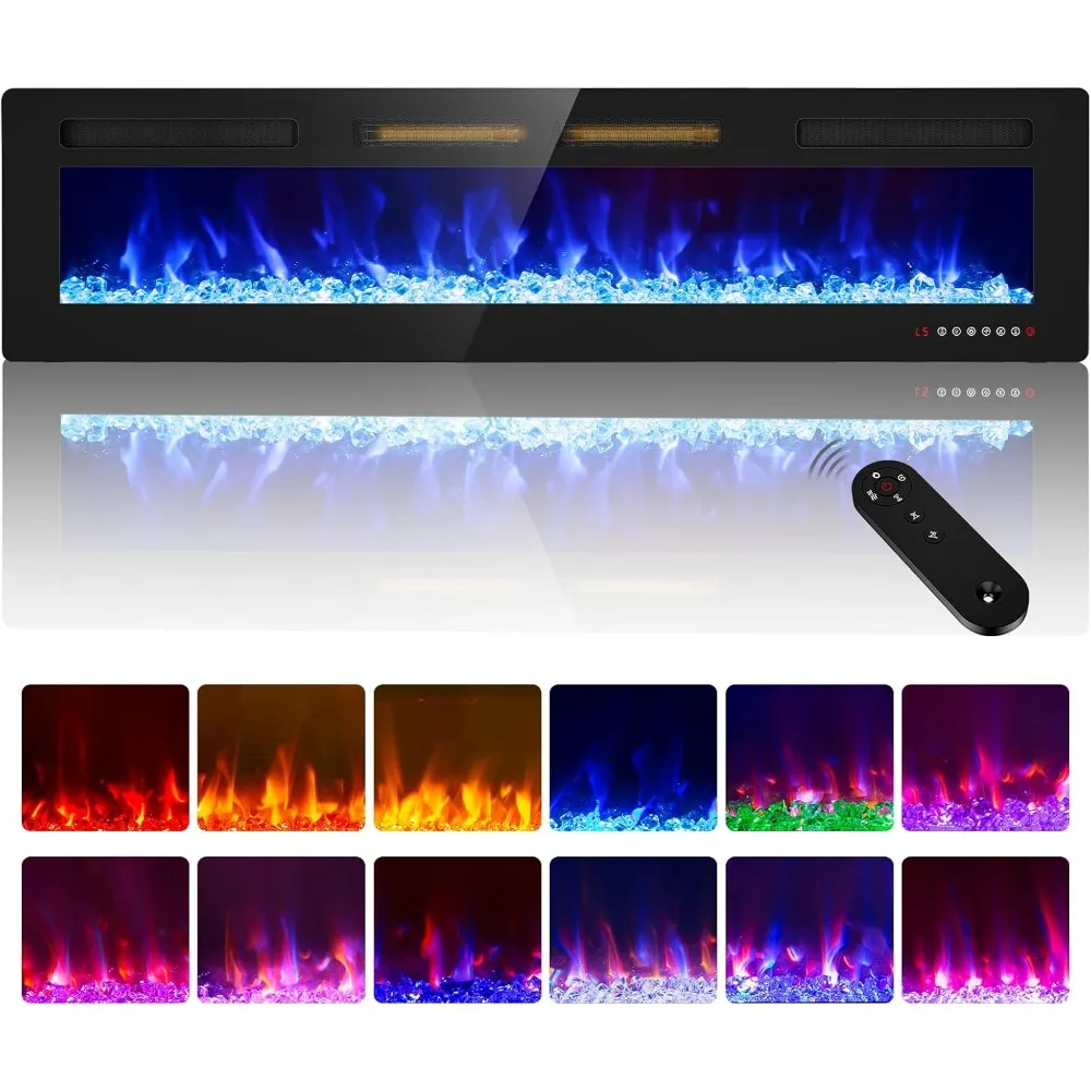 Electric Fireplace-72 inch Fireplace Wall Mount/Recessed/Free Standing-Ultra Thin Wall Fireplace Electric with Remote Control, T 
Electric Fireplace-72 inch Fireplace Wall Mount/Recessed/Free Standing-Ultra Thin Wall Fireplace Electric with Remote Control, T
