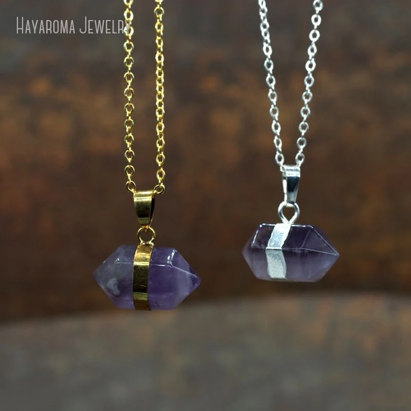 12Pcs Jewelry Dog Tooth Amethysts Crystal Wholesale Hexagon Double Terminated Point Color Necklace NM5614
12Pcs Jewelry Dog Tooth Amethysts Crystal Wholesale Hexagon Double Terminated Point Color Necklace NM5614