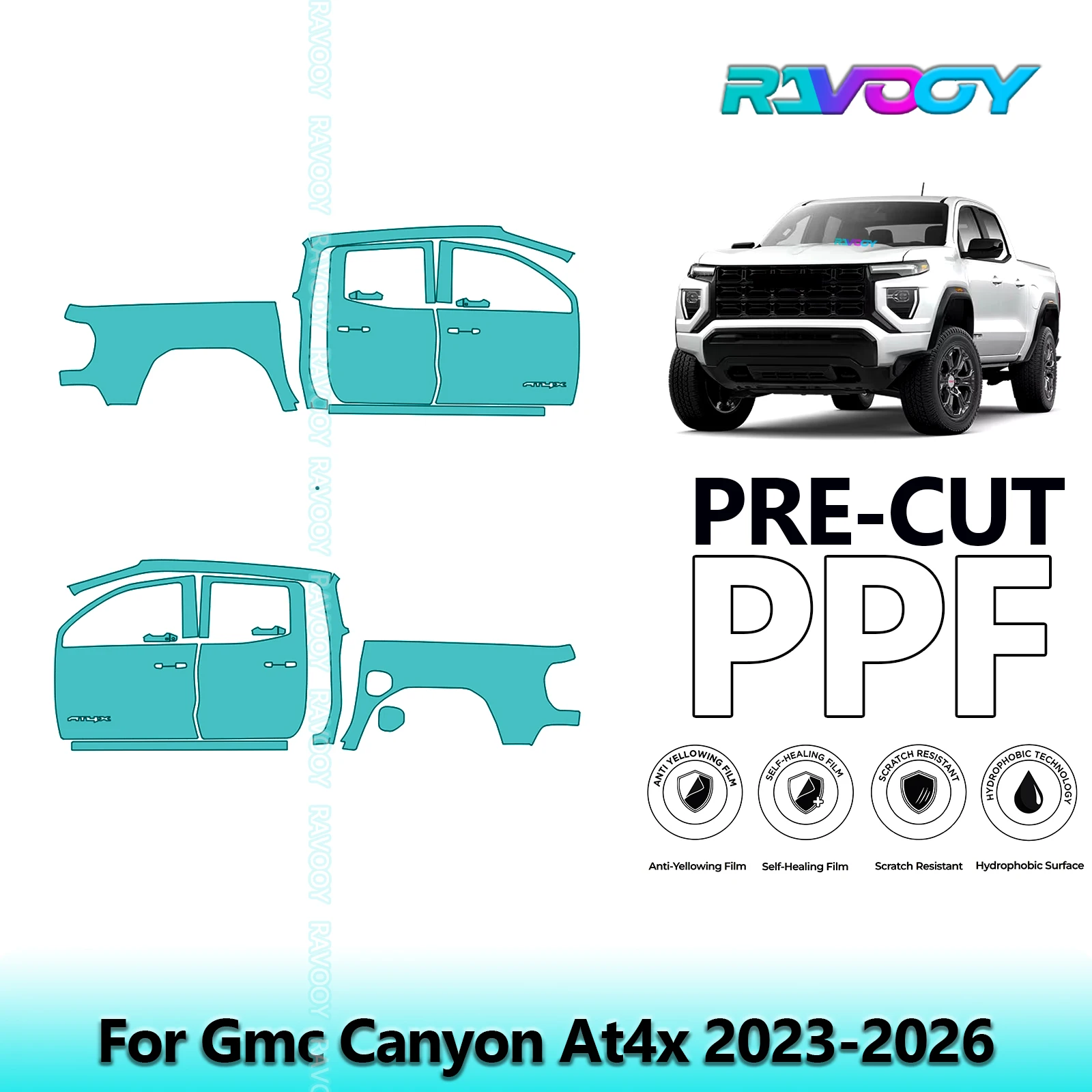 For Gmc Canyon At4x 2023-2026 8.5mil Clear Matte Pre-Cut PPF Door & A/B Pillar Kit TPU Paint Protection Film Set
For Gmc Canyon At4x 2023-2026 8.5mil Clear Matte Pre-Cut PPF Door & A/B Pillar Kit TPU Paint Protection Film Set