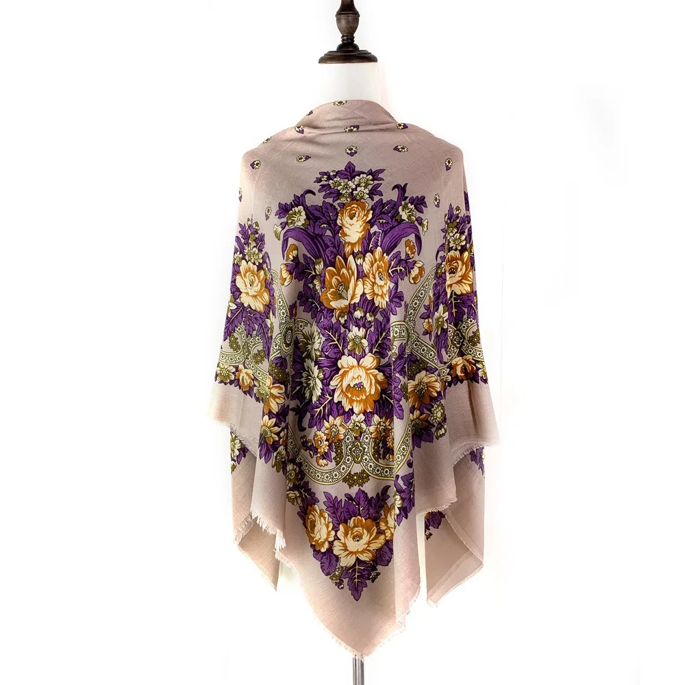 130×130cm Women's Shawl Scarves Thin Luxury Russian National Square Scarf Floral Print Breathable Ethnic Shawl Bandana Summer
130×130cm Women's Shawl Scarves Thin Luxury Russian National Square Scarf Floral Print Breathable Ethnic Shawl Bandana Summer