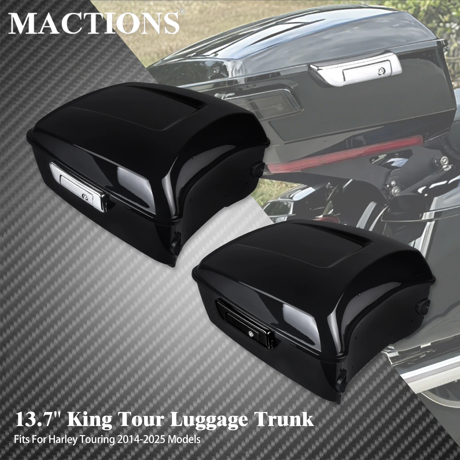 Motorcycle 13.7" King Tour Luggage Trunk Tail Box Top Case For Harley Touring Road King Street Electra Glide Standard 2014-2025
Motorcycle 13.7" King Tour Luggage Trunk Tail Box Top Case For Harley Touring Road King Street Electra Glide Standard 2014-2025