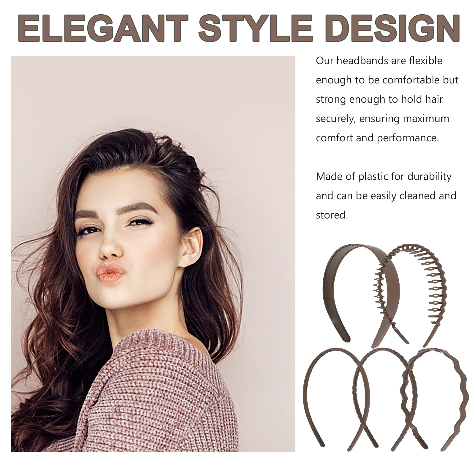 5 Pcs Anti-slip Hairbands for Women Decorative Plastic Headbands with Teeth Fashion Black Set Face Washing Hairstyling Tools
5 Pcs Anti-slip Hairbands for Women Decorative Plastic Headbands with Teeth Fashion Black Set Face Washing Hairstyling Tools