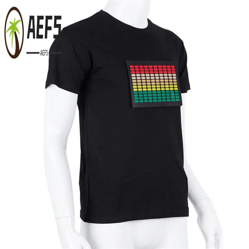 AEF5-мужская светодиодная футболка со звуковой активацией, светящаяся мигающая рок-дискотека, эквалайзер, светодиодная футболка с короткими рукавами
AEF5-мужская светодиодная футболка со звуковой активацией, светящаяся мигающая рок-дискотека, эквалайзер, светодиодная футболка с короткими рукавами