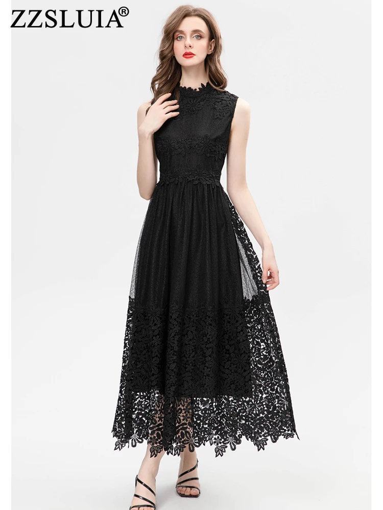 ZZSLUIA Black Dresses For Women Stand Collar Sleeveless Embroidery Designer Slim Long Dress Fashion Elegant Dresses Female Cloth
ZZSLUIA Black Dresses For Women Stand Collar Sleeveless Embroidery Designer Slim Long Dress Fashion Elegant Dresses Female Cloth