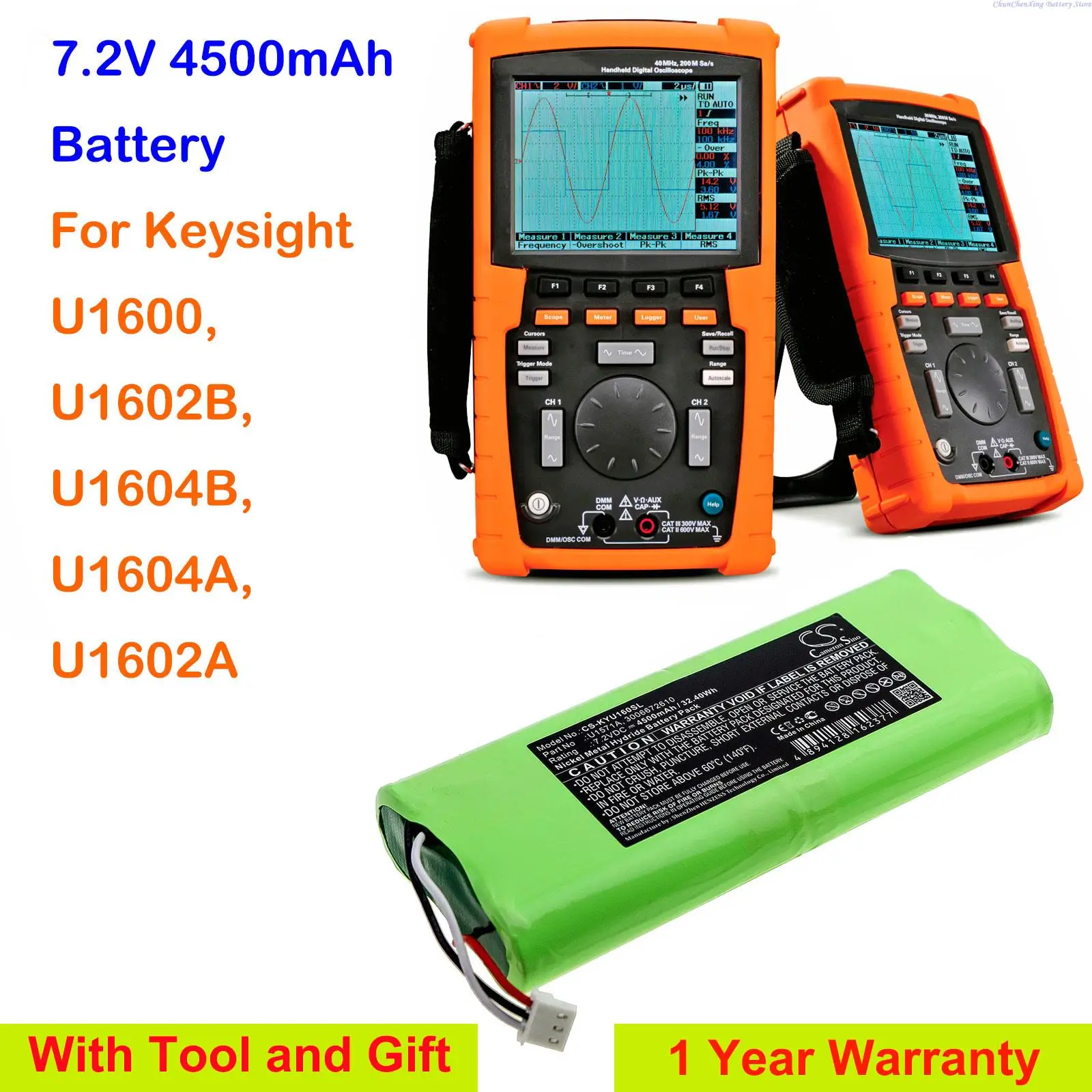 Cameron Sino 4500mAh Battery U1571A for Keysight U1600, U1602B, U1604B, U1604A, U1602A
Cameron Sino 4500mAh Battery U1571A for Keysight U1600, U1602B, U1604B, U1604A, U1602A
