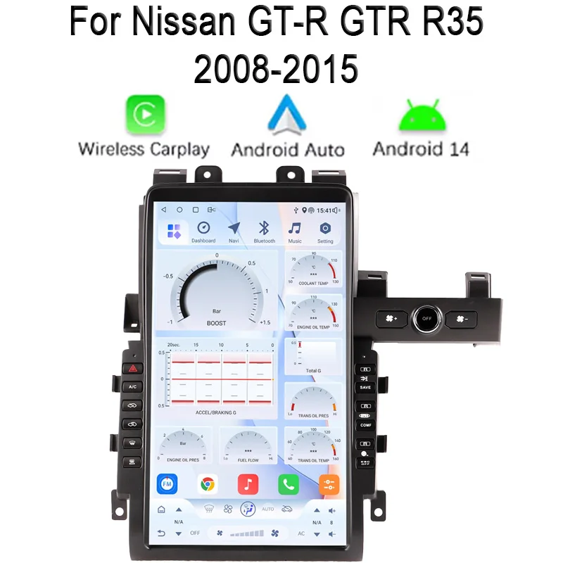 13.6-inch Android 13 For Nissan GT-R GTR R35 2008-2015 car multimedia video player GPS navigation automatic radio 4G CarPlay 360 
13.6-inch Android 13 For Nissan GT-R GTR R35 2008-2015 car multimedia video player GPS navigation automatic radio 4G CarPlay 360