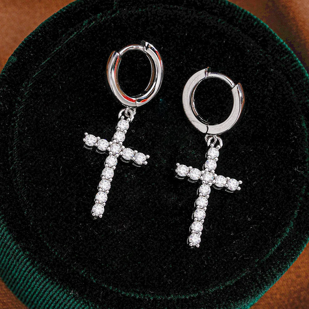 18K Gold Earrings, Women's Full Moissanite Earrings, High-end Fashion Cross, Platinum PT950 Earrings, Moissanite Earrings
18K Gold Earrings, Women's Full Moissanite Earrings, High-end Fashion Cross, Platinum PT950 Earrings, Moissanite Earrings