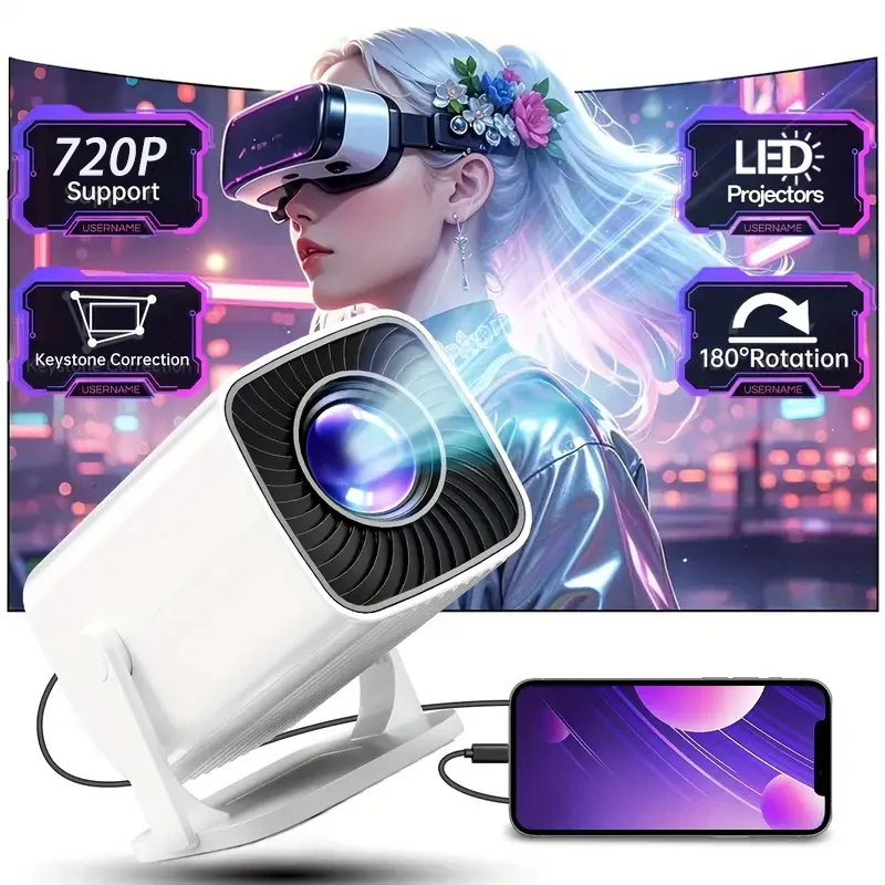Compact HD Mini Projector - 720P Support, 160 ANSI Brightness, Ideal for Home Entertainment and Presentations 
Compact HD Mini Projector - 720P Support, 160 ANSI Brightness, Ideal for Home Entertainment and Presentations