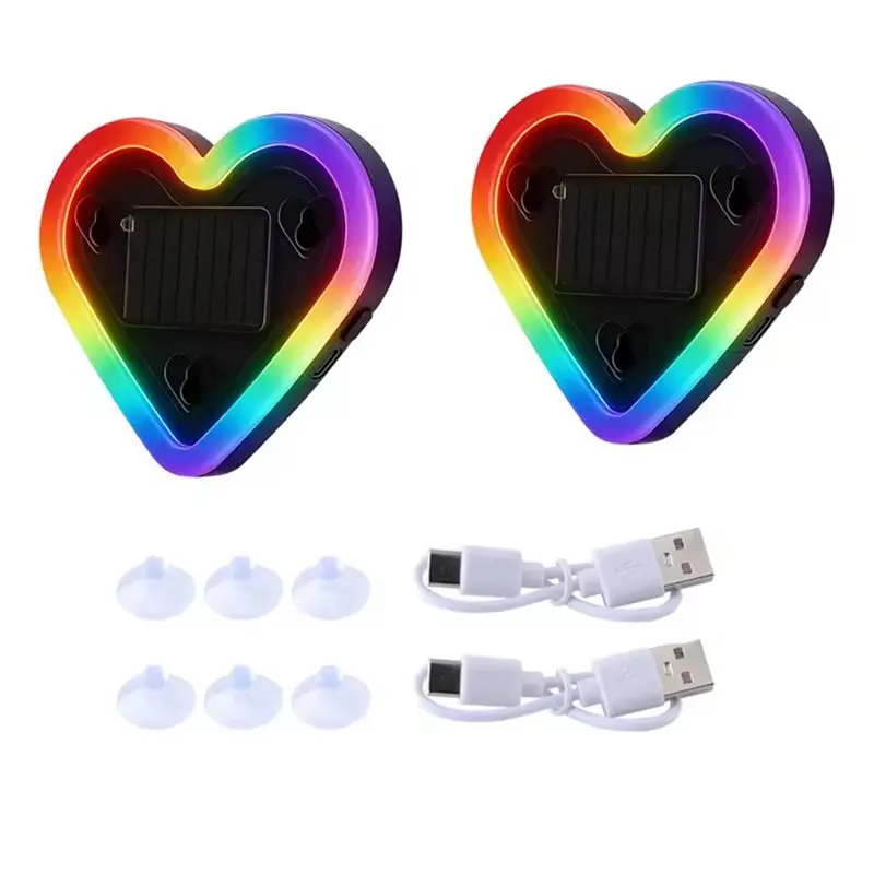 Suction Cup Equipped 2 Set Solar Powered Heart Shaped RGB Car Ambient Light With Dynamic LED Neon Auto Window Decoration
Suction Cup Equipped 2 Set Solar Powered Heart Shaped RGB Car Ambient Light With Dynamic LED Neon Auto Window Decoration
