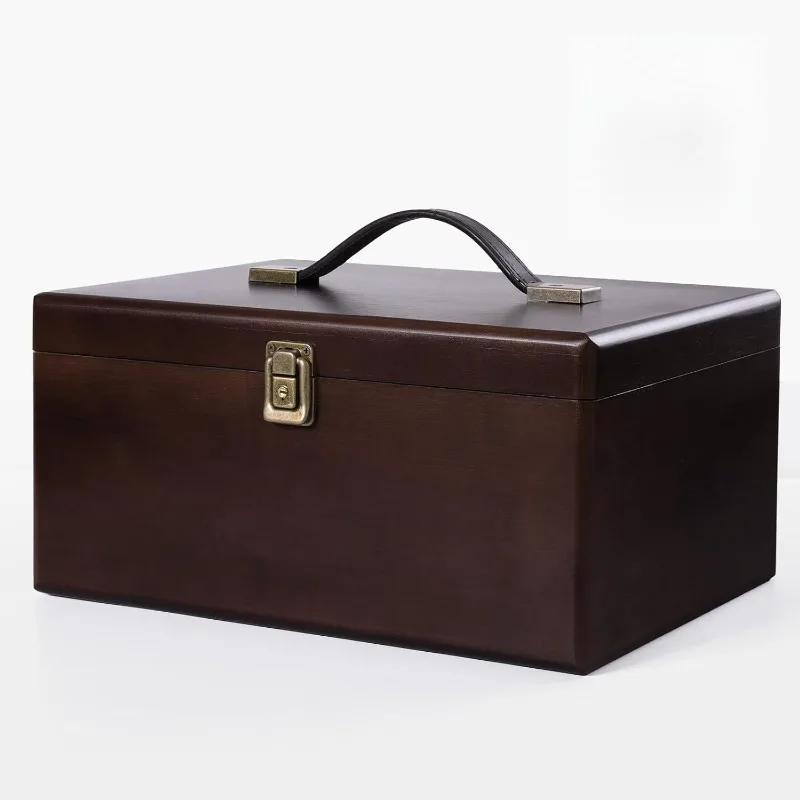 Storage Box, 12.6x9.25x6 inches X-Large Wood Gift Box with Hinged Lid Thicken Vintage Decorative Boxes for Jewelry Keepsa
Storage Box, 12.6x9.25x6 inches X-Large Wood Gift Box with Hinged Lid Thicken Vintage Decorative Boxes for Jewelry Keepsa
