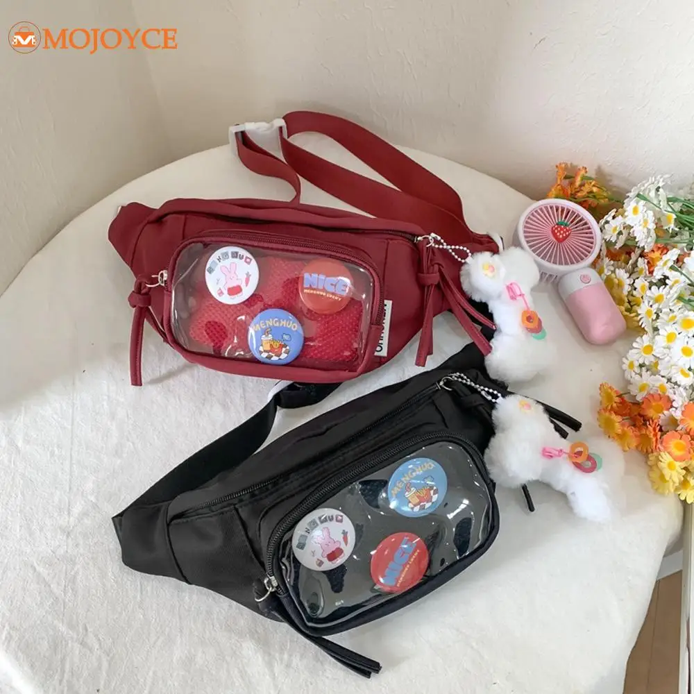 Ita Bag Student Sports Waist Bag Japanese Anime Badge Fanny Pack Transparent Pain Bag Nylon PVC Belt Bag Women's Solid Chest Bag
Ita Bag Student Sports Waist Bag Japanese Anime Badge Fanny Pack Transparent Pain Bag Nylon PVC Belt Bag Women's Solid Chest Bag