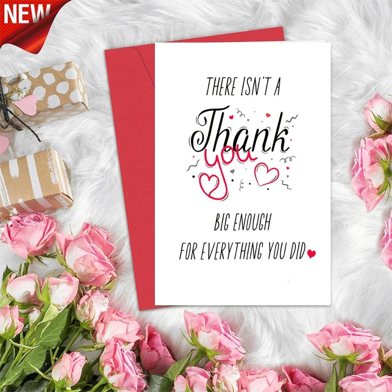 Thank You Greeting Card, Heart Pattern Appreciation Card For Gratitude, Thank You Card For All You Did
Thank You Greeting Card, Heart Pattern Appreciation Card For Gratitude, Thank You Card For All You Did