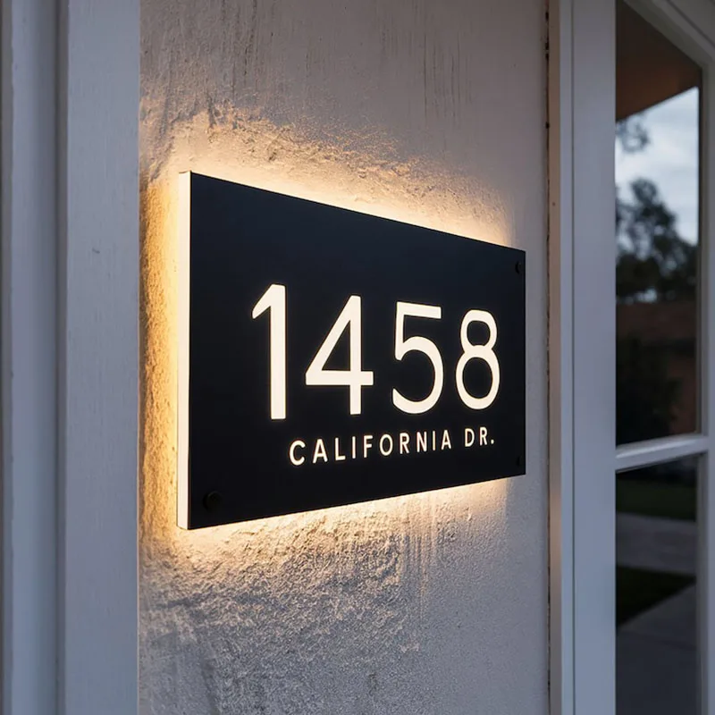 LED Backlit House Number Sign Modern Illuminated Address Plaque Personalized Metal House Sign Lighted Address Plaque
LED Backlit House Number Sign Modern Illuminated Address Plaque Personalized Metal House Sign Lighted Address Plaque