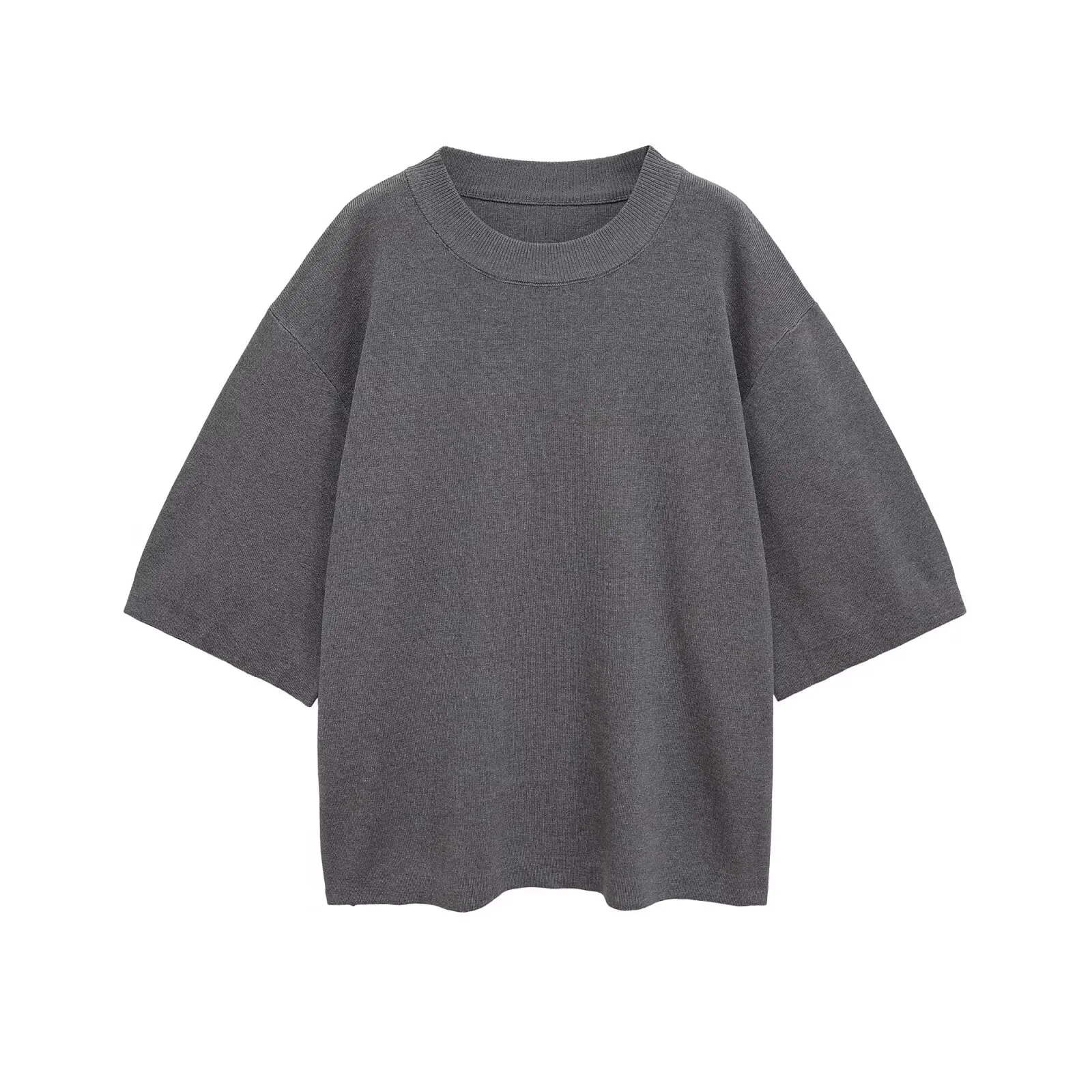 Женский вязаный топ ручной работы с круглым вырезом, свободного кроя, серый, с коротким рукавом, премиум-качество, повседневная одежда, рукав три четверти
Женский вязаный топ ручной работы с круглым вырезом, свободного кроя, серый, с коротким рукавом, премиум-качество, повседневная одежда, рукав три четверти