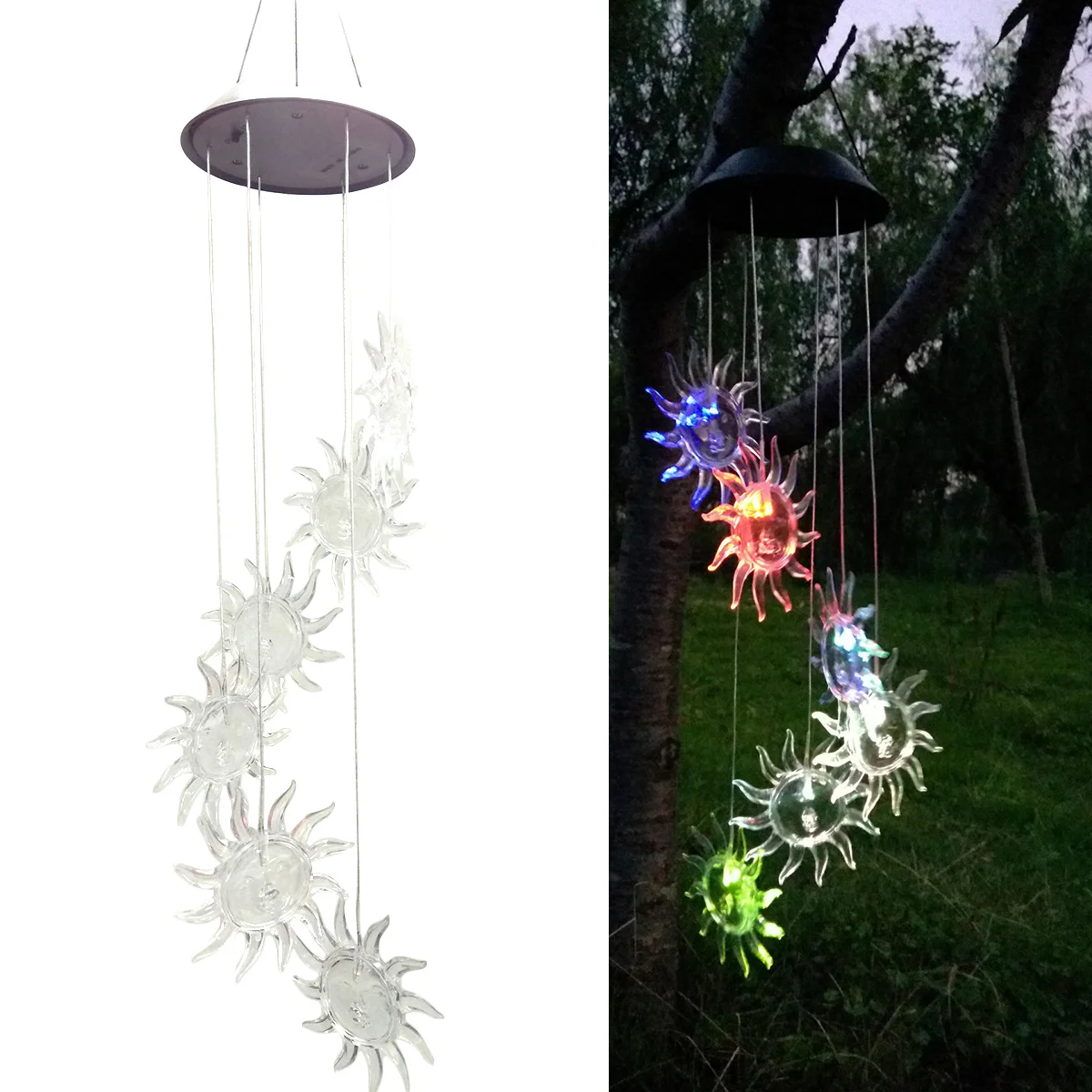 Sunflower Wind Chime Light Chimes Lamp Spinner Chandelier Solar Hanging Lights LED
Sunflower Wind Chime Light Chimes Lamp Spinner Chandelier Solar Hanging Lights LED