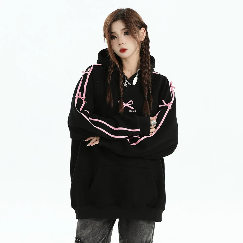 Girl Sweet Bow Sweatshirt Women's Korean NEW Spring Autumn Street Fashion Loose Fit Hoodeds Female Trendy Vintage Hoodies Tops
Girl Sweet Bow Sweatshirt Women's Korean NEW Spring Autumn Street Fashion Loose Fit Hoodeds Female Trendy Vintage Hoodies Tops