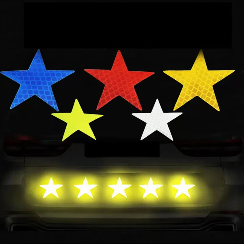 6 pcs Car Safety Mark Warning Tape Five-pointed Star Reflective Strip Stickers For Bicycle Car Exterior Decoration Accessories
6 pcs Car Safety Mark Warning Tape Five-pointed Star Reflective Strip Stickers For Bicycle Car Exterior Decoration Accessories