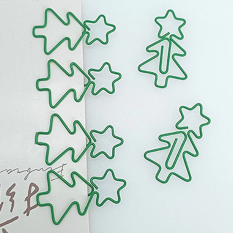 12pcs Christmas Tree Star Paper Clips Green Metal Wire Bookmark Clips Cute Paper Holders Office School Stationery Decor Gift
12pcs Christmas Tree Star Paper Clips Green Metal Wire Bookmark Clips Cute Paper Holders Office School Stationery Decor Gift