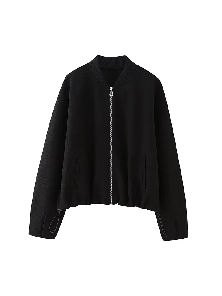 Willshela Women Fashion Black Front Zipper Bomber Jackets Vintage O-Neck Long Sleeves Female Chic Lady Outfits
Willshela Women Fashion Black Front Zipper Bomber Jackets Vintage O-Neck Long Sleeves Female Chic Lady Outfits